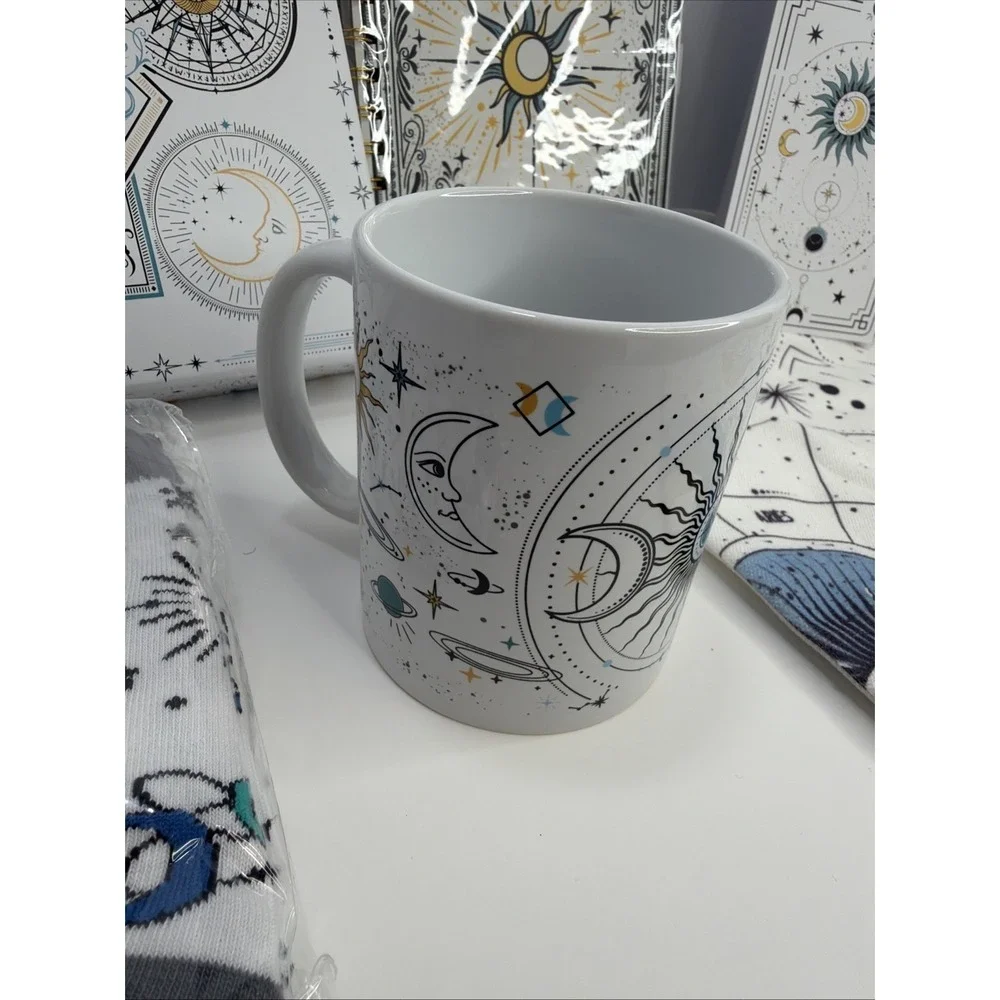 Astrology Themed Gift Set - Self care Journey Bundle - Journal, Socks, Mug, Tote